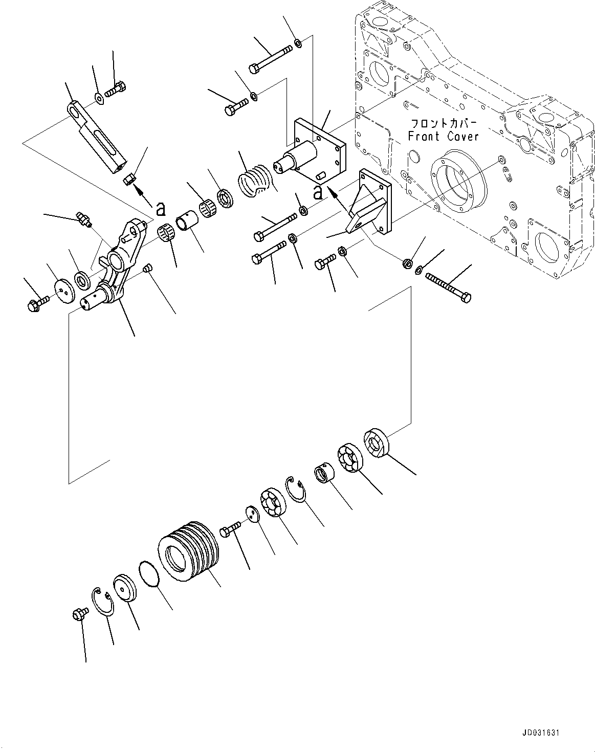 Engines Komatsu / SAA12V140E-3B S/N 502254-505076 (For HD785-7)(0000502C) / Tension Pulley (#502254-)(E007001 : A5080-001001)