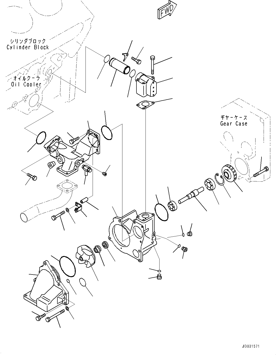 Engines Komatsu / SAA12V140E-3B S/N 502254-505076 (For HD785-7)(0000502C) / Water Pump, Water Pump (#502254-506593)(E010001 : A5010-001001)