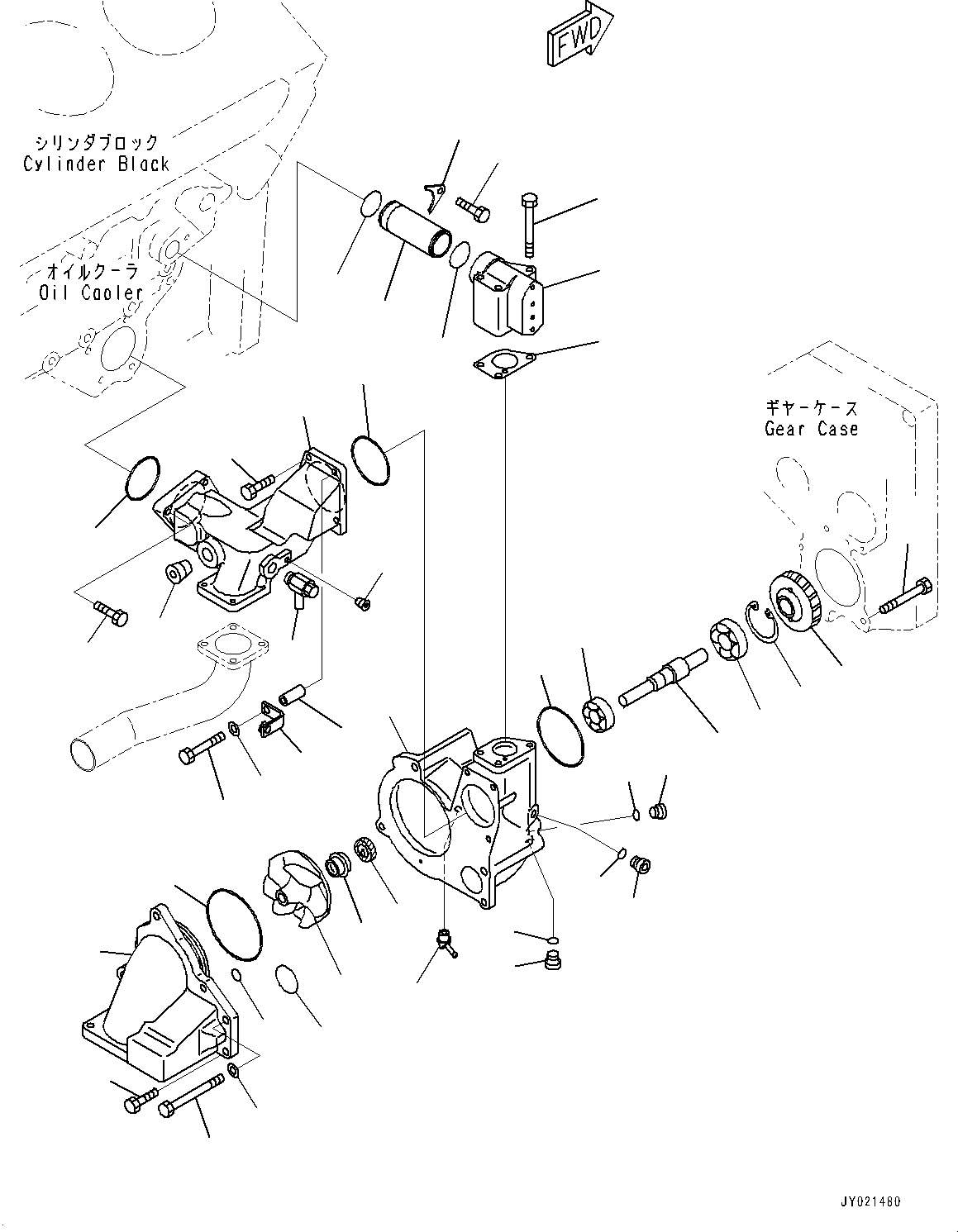 Engines Komatsu / SAA12V140E-3B S/N 502254-505076 (For HD785-7)(0000502C) / Water Pump, Water Pump (#506594-)(E010002 : A5010-001001A)