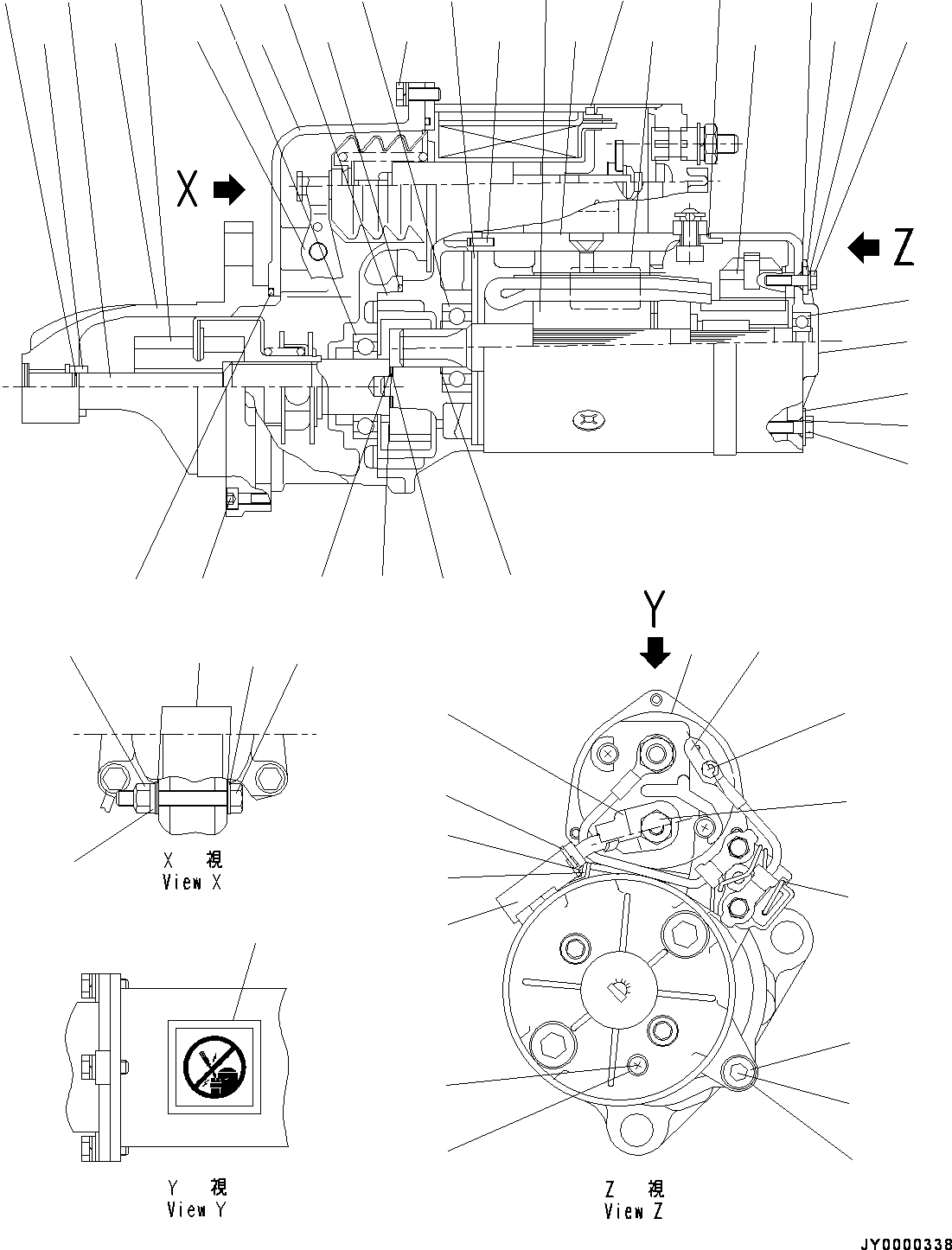 Engines Komatsu / SAA12V140E-3B S/N 502254-505076 (For HD785-7)(0000502C) / Starting Motor, Inner Parts (#502254-)(F008001 : A6210-001001)