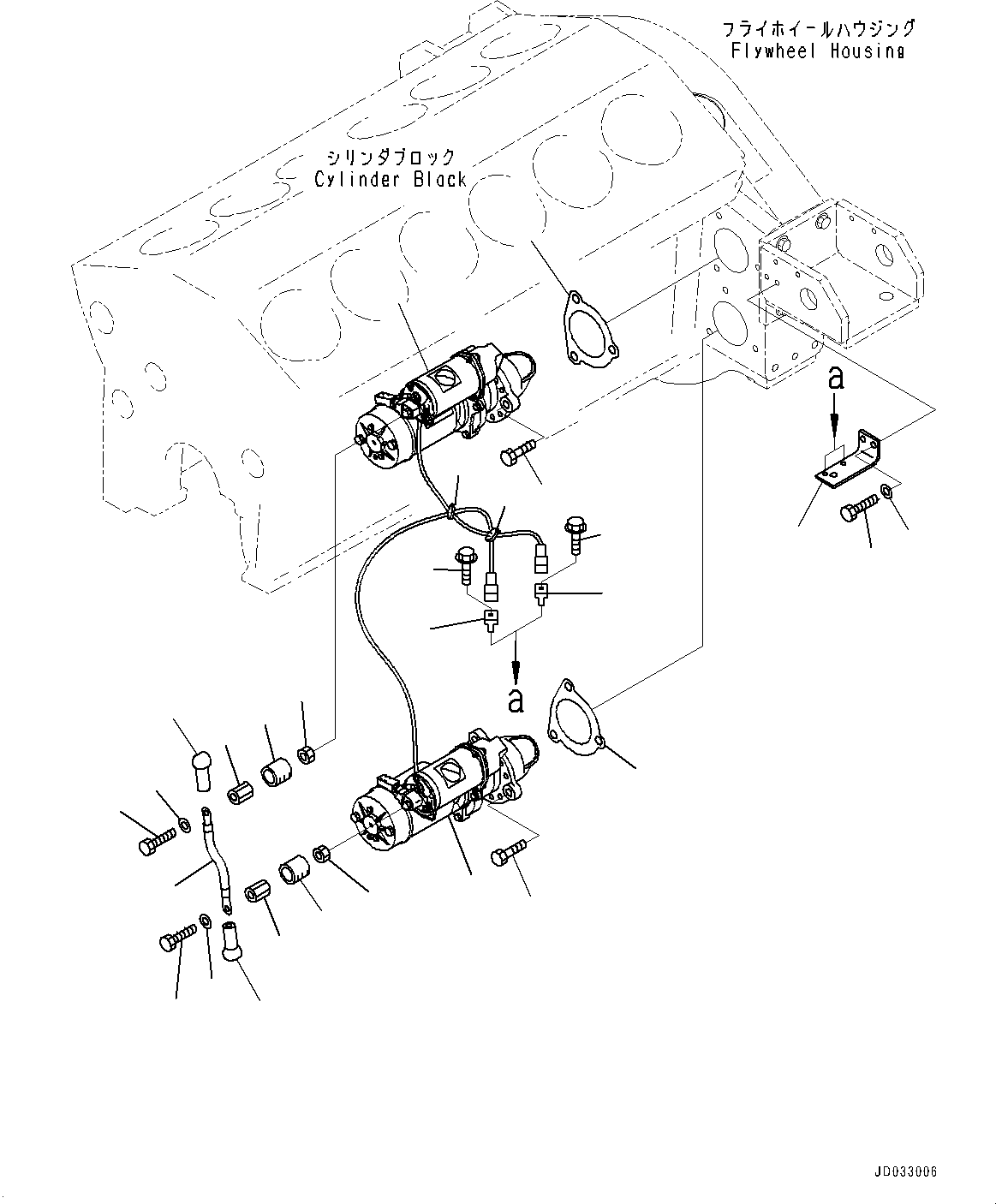Engines Komatsu / SAA12V140E-3B S/N 502254-505076 (For HD785-7)(0000502C) / Starting Motor (#502254-)(F009001 : A6210-002001)