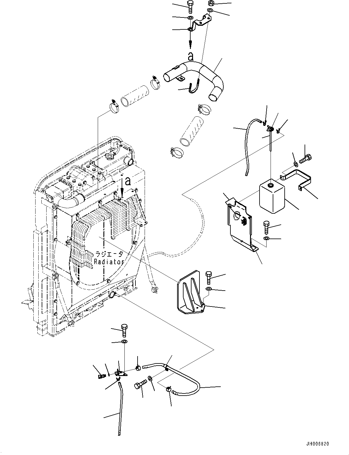 Mobile crushers and recyclers Komatsu / BR380JG-1E0 S/N 2616-UP(0000509c) / Cooling System, Sub-tank and Drain Piping (#2645-)(C002007 : C0100-005006A)