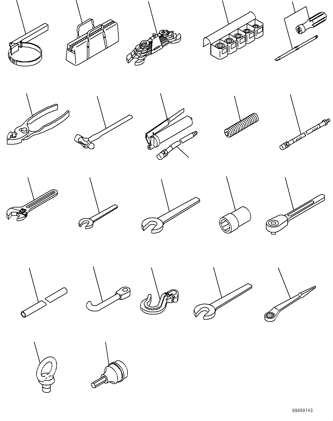 Mobile crushers and recyclers Komatsu / BR380JG-1E0 S/N 2616-UP(0000509c) / Tool Set (#2616-)(V005001 : V0300-003001)