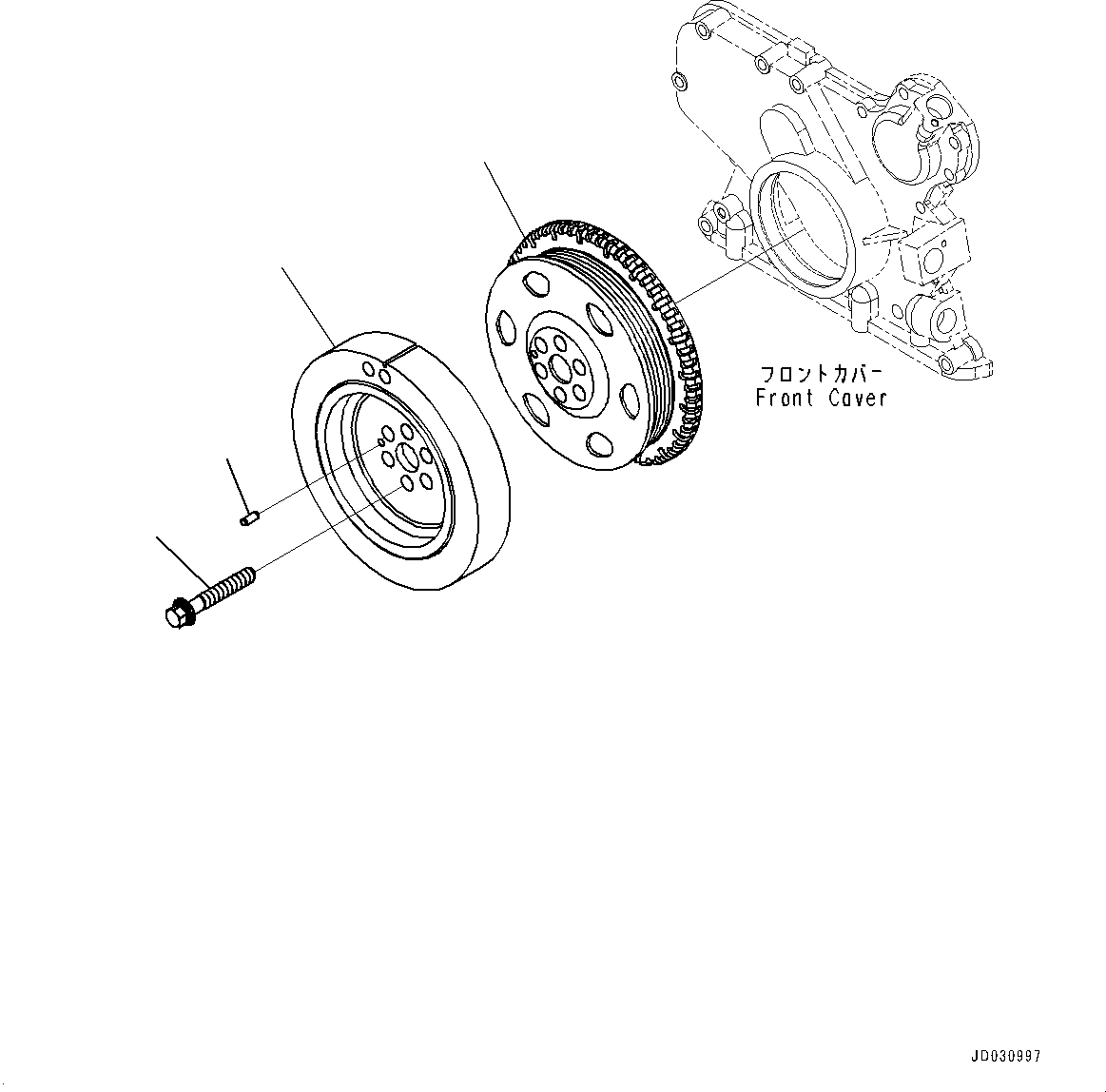 Komatsu parts book diagram for SAA6D107E-1A S/N 26546230-UP (For BR380JG-1E0): VIBRATION DAMPER (#26546230-)