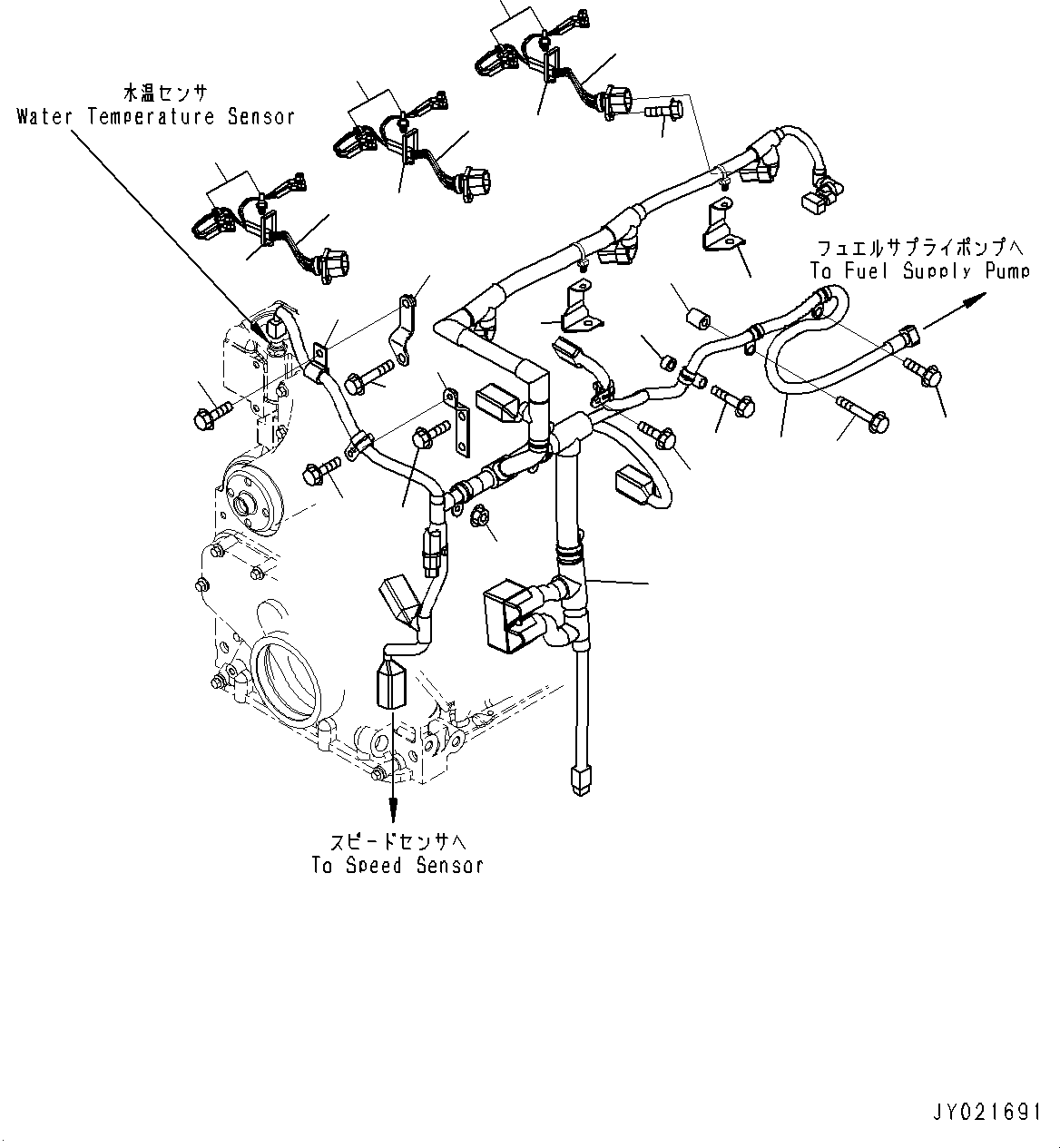 Komatsu parts book diagram for SAA6D107E-1A S/N 26546230-UP (For BR380JG-1E0): WIRING HARNESS (#26546230-)