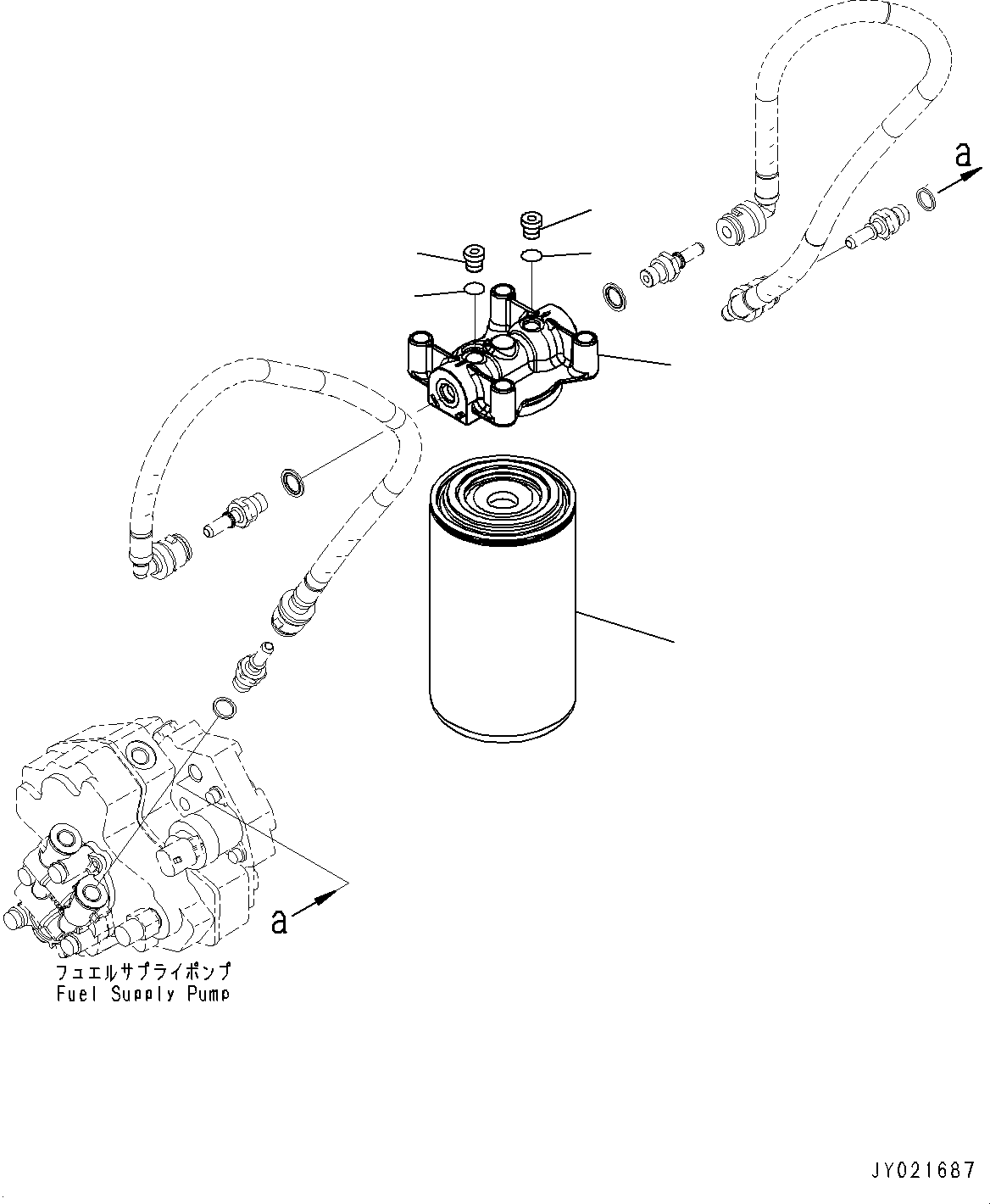 Engines Komatsu / SAA6D107E-1A S/N 26546230-UP (For BR380JG-1E0)(0000512c) / Fuel Filter (#26546230-26569778)(D013001 : AFF10-002001)