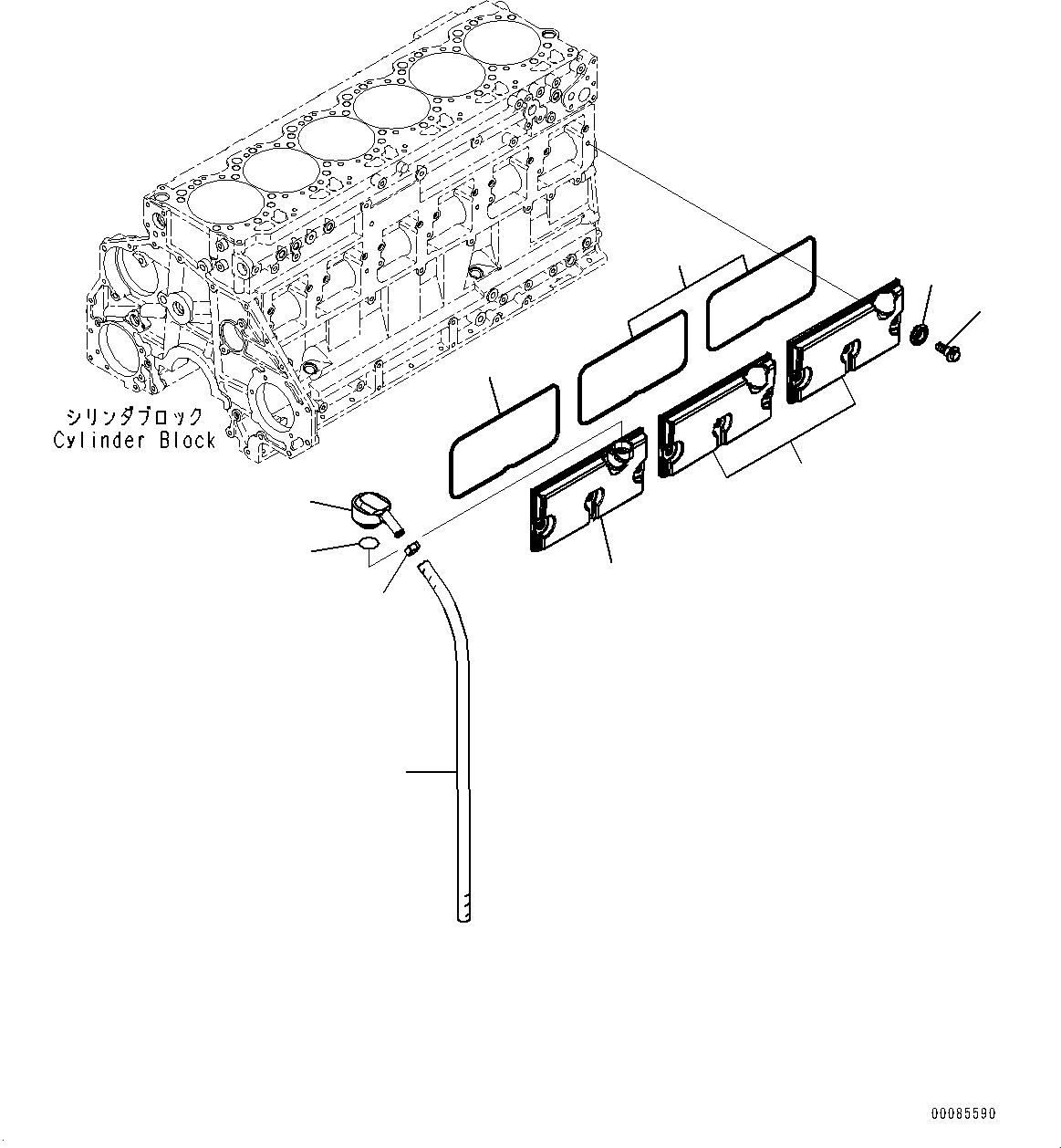 Engines Komatsu / SAA6D125E-5G S/N 567239-UP (For BR580JG-1)(0000513c) / Cam Follower Cover (#567239-)(B003001 : A2060-001001)