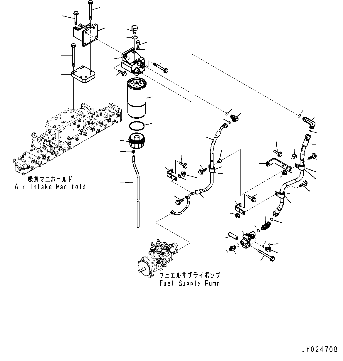 Engines Komatsu / SAA6D125E-5G S/N 567239-UP (For BR580JG-1)(0000513c) / Fuel Prefilter, Fuel Prefilter (1-1/4) (#567239-)(D001001 : A4150-001001)