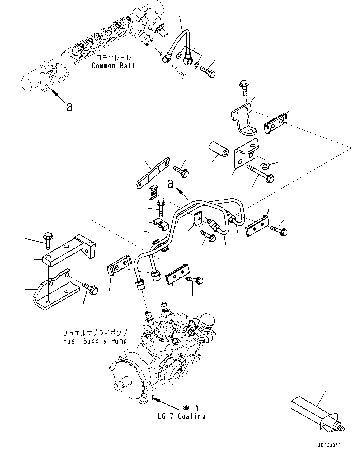 Engines Komatsu / SAA6D125E-5G S/N 567239-UP (For BR580JG-1)(0000513c) / Fuel Supply Pump, Return Piping (#567239-)(D003004 : A4010-001004)