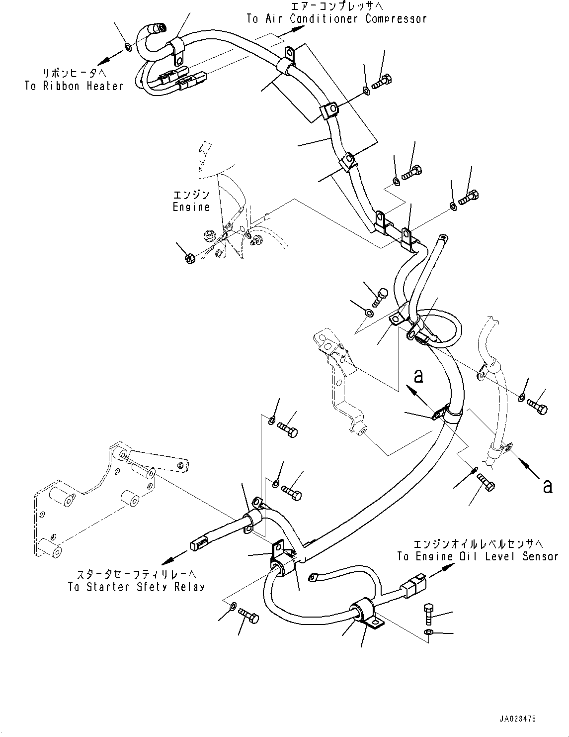 Wheel Loaders Komatsu / WA470-6 S/N 90216-UP(0000530c) / Engine Wiring Harness, Wiring Harness (1/2) (#90216-)(B004001 : B0110-007001)