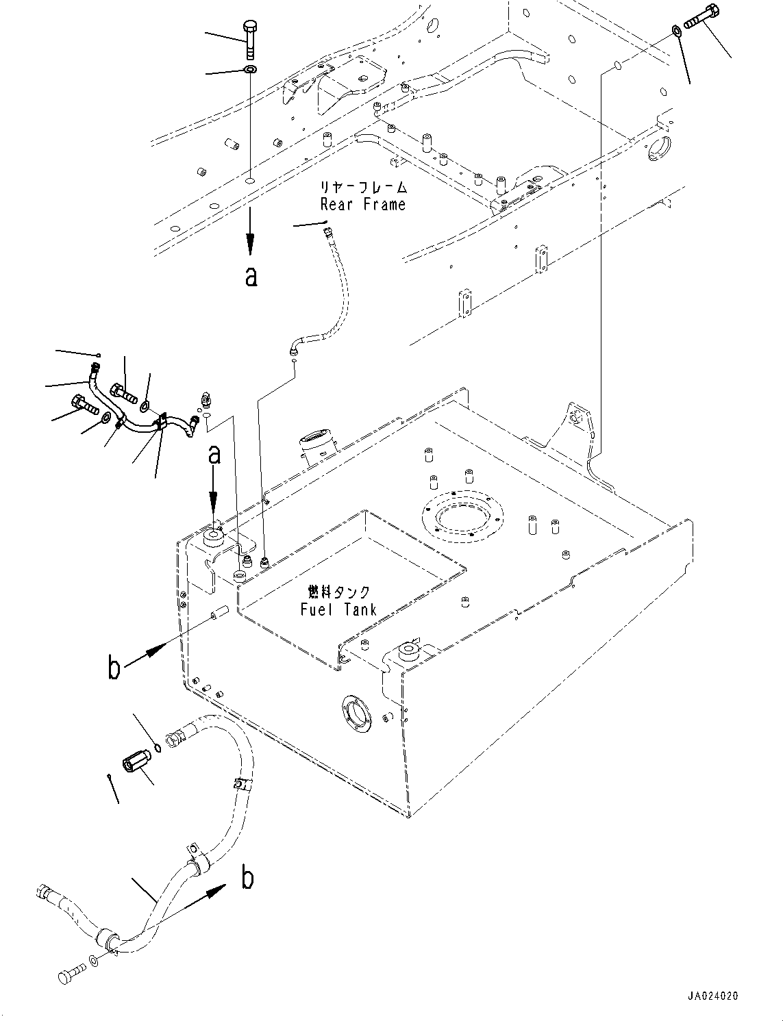 Wheel Loaders Komatsu / WA470-6 S/N 90216-UP(0000530c) / Fuel Tank, Mounting (#90216-)(D002002 : D0100-005002)