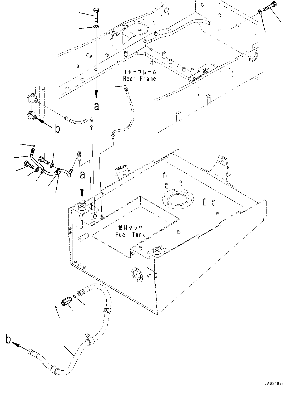 Wheel Loaders Komatsu / WA470-6 S/N 90216-UP(0000530c) / Fuel Tank, Mounting (#90216-)(D003002 : D0100-004002)