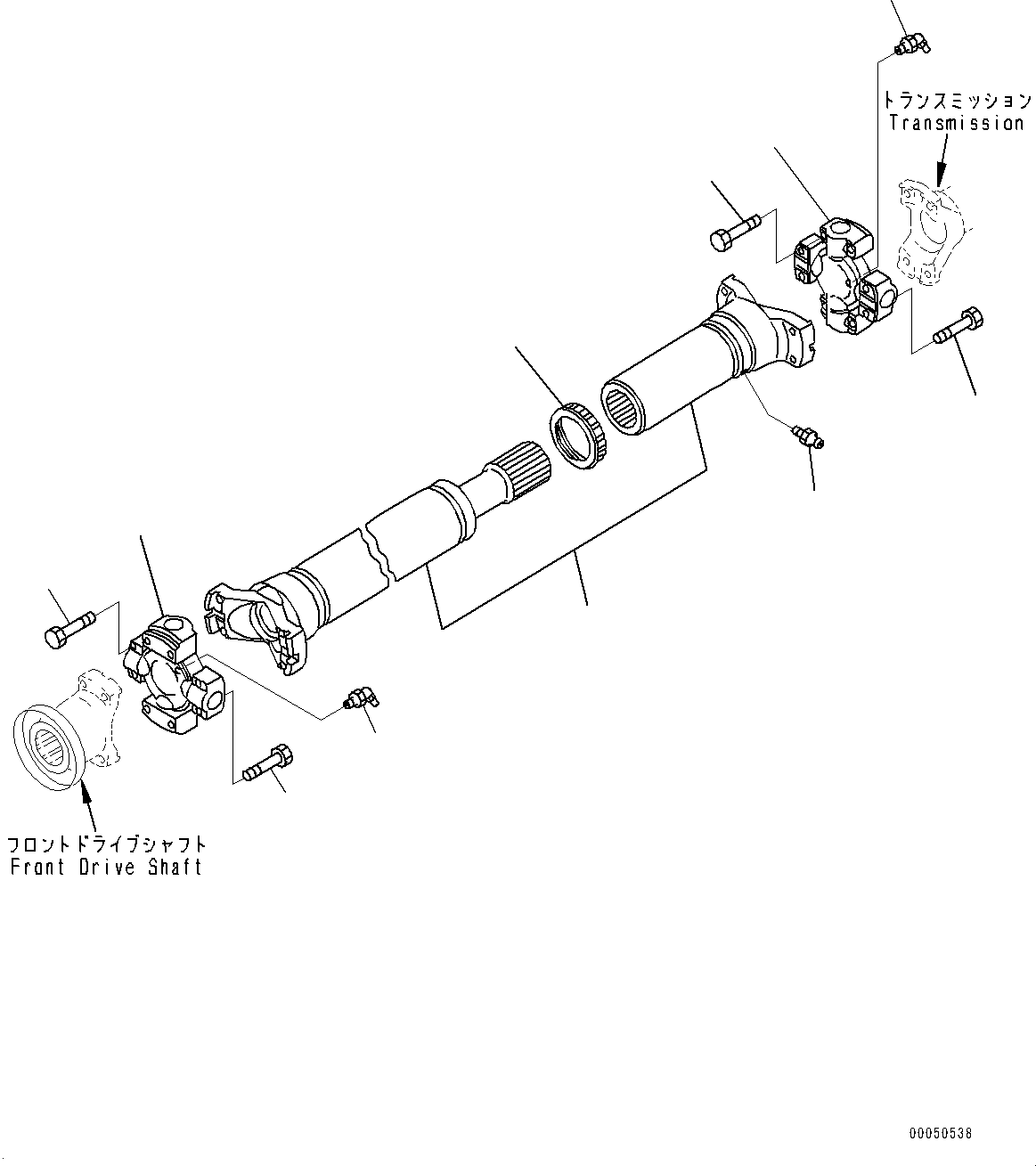 Wheel Loaders Komatsu / WA470-6 S/N 90216-UP(0000530c) / Propeller Shaft, Shaft and Bolt (#90216-90870)(F001001 : F4200-003001)