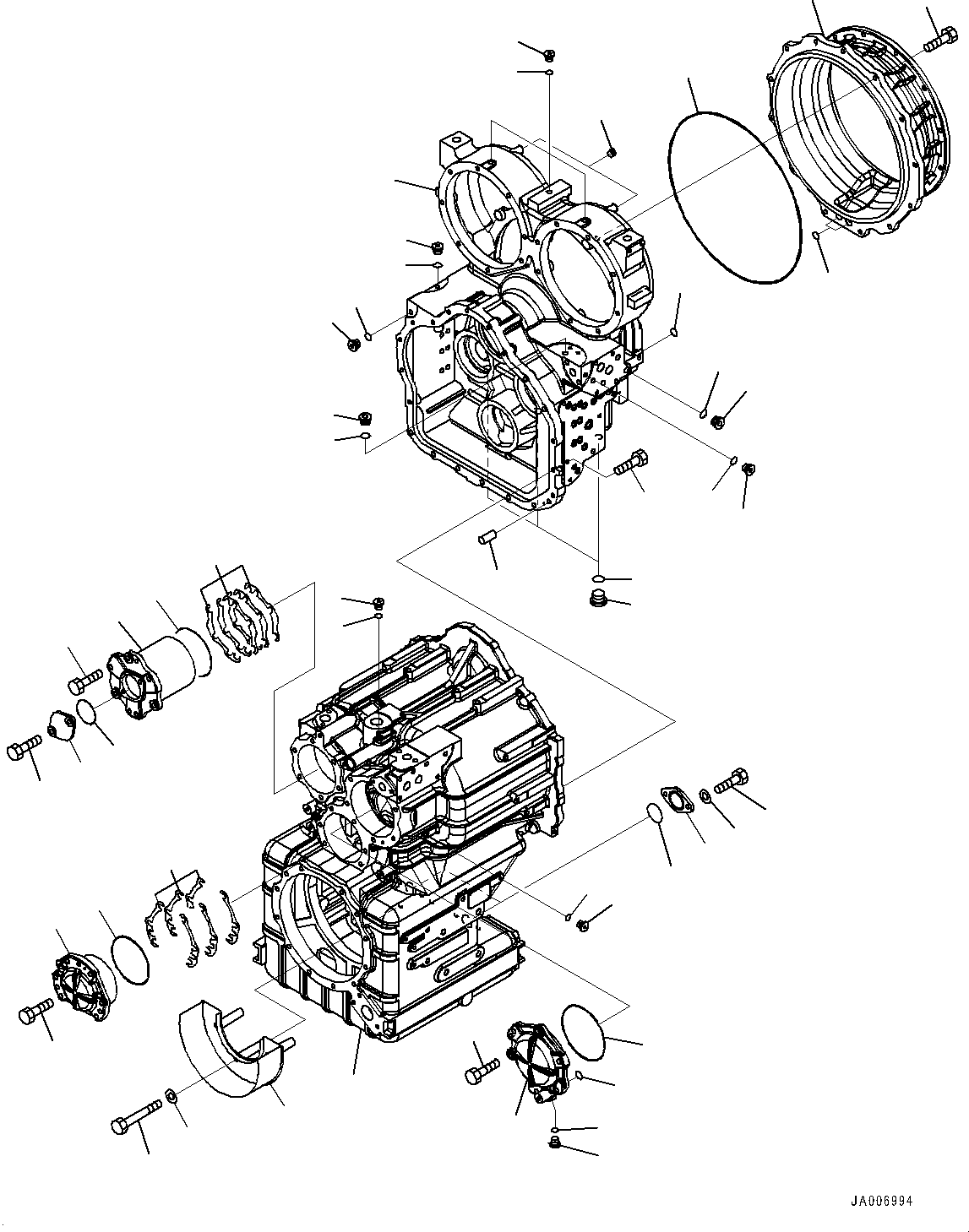 Wheel Loaders Komatsu / WA470-6 S/N 90216-UP(0000530c) / Torque Converter and Transmission, Transmission Case (#90216-)(F006005 : F4300-009005)
