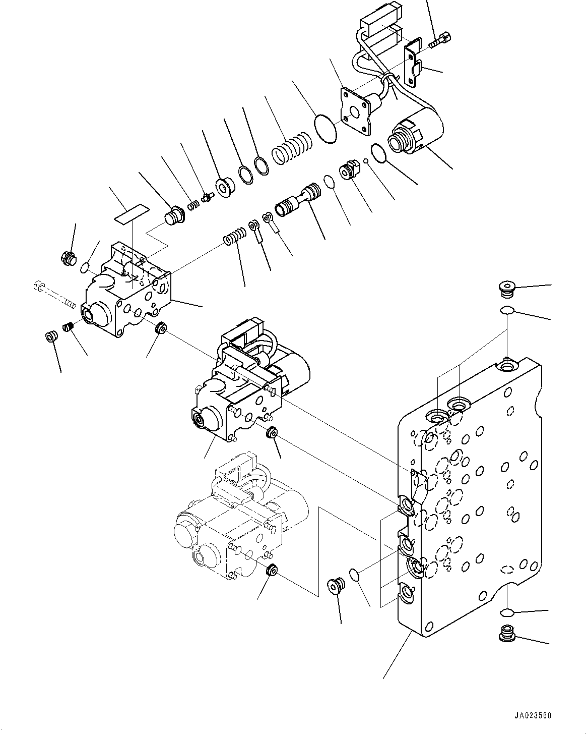 Wheel Loaders Komatsu / WA470-6 S/N 90216-UP(0000530c) / Torque Converter and Transmission, Control Valve (5/7) (#90784-)(F006014 : F4300-009011A)