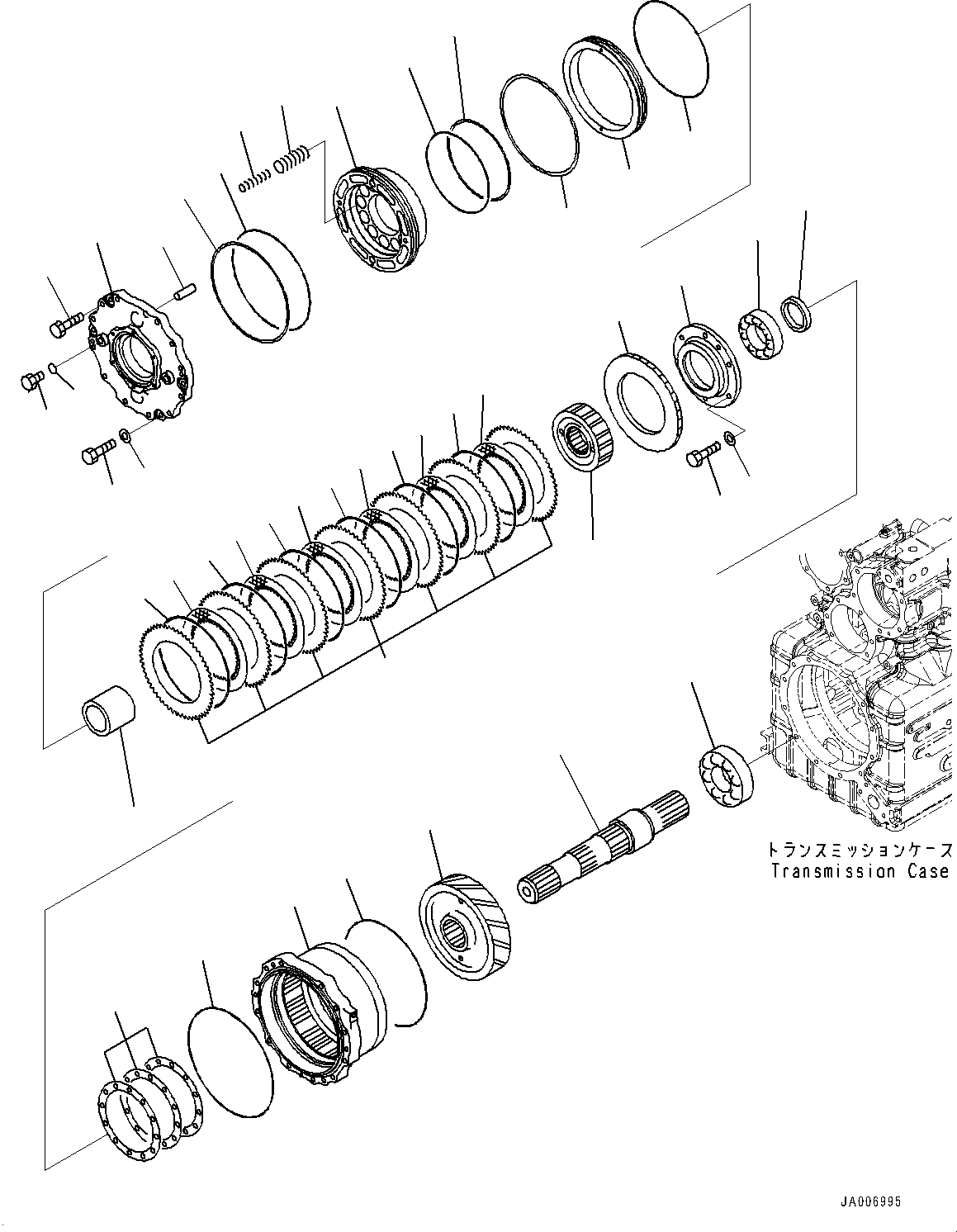 Wheel Loaders Komatsu / WA470-6 S/N 90216-UP(0000530c) / Torque Converter and Transmission, Output Shaft (#90216-)(F006022 : F4300-009018)