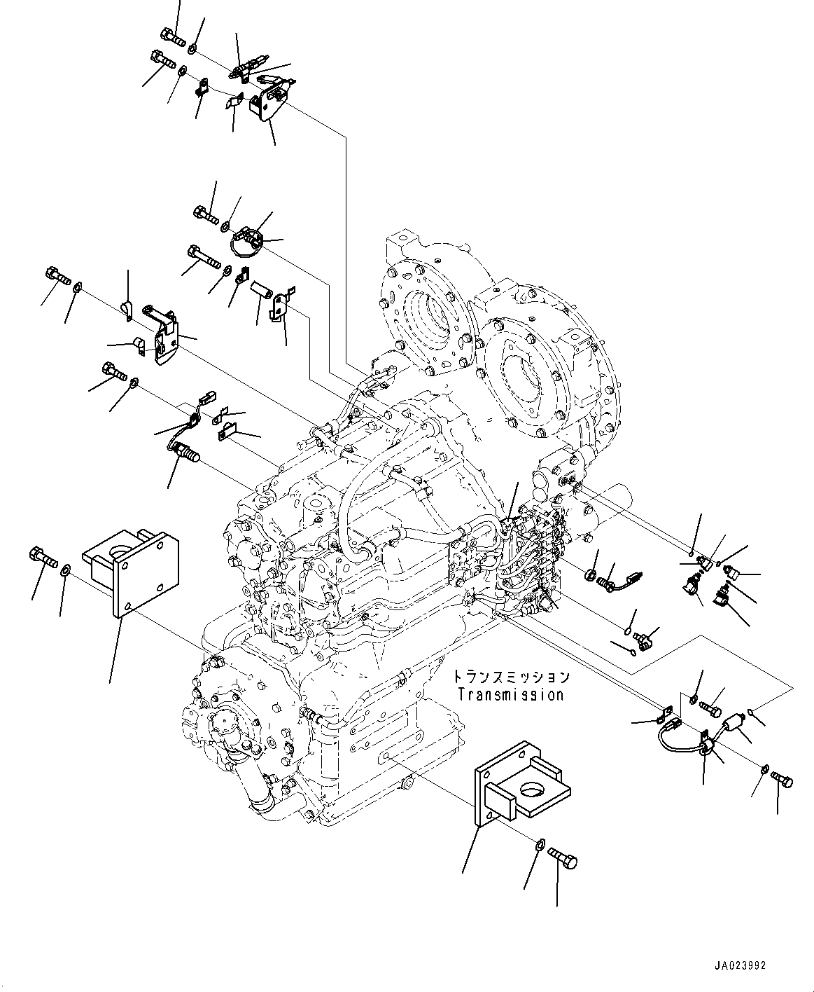 Wheel Loaders Komatsu / WA470-6 S/N 90216-UP(0000530c) / Torque Converter and Transmission, Mounting (1/3) (#90216-)(F006024 : F4300-009020)