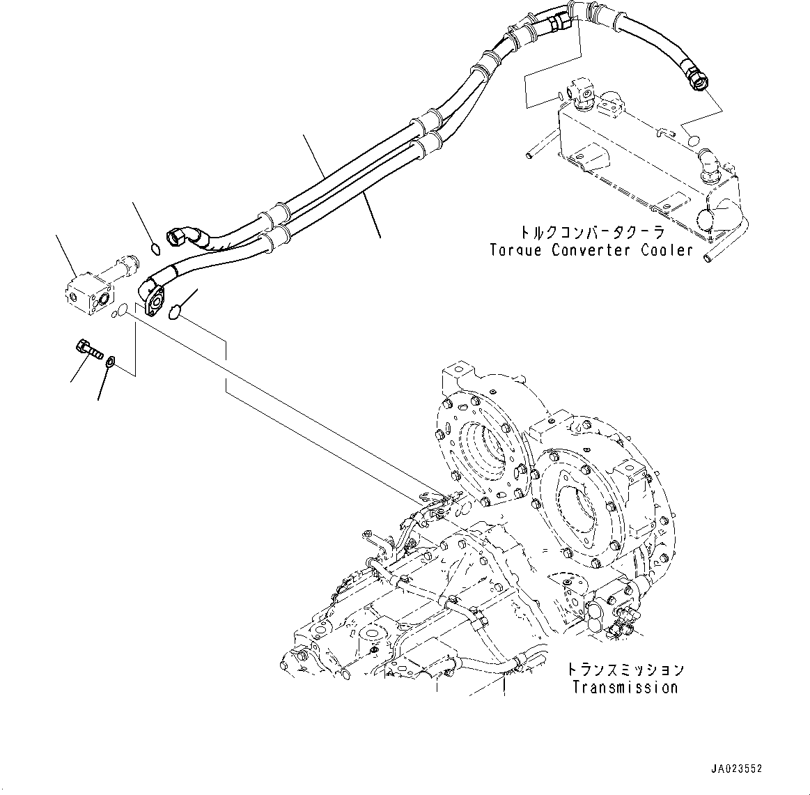 Wheel Loaders Komatsu / WA470-6 S/N 90216-UP(0000530c) / Torque Converter and Transmission, Torque Converter Cooler Piping (#90216-)(F006026 : F4300-009022)