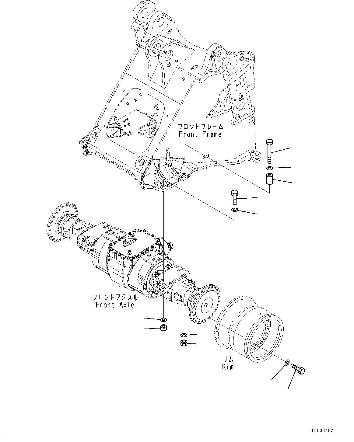 Wheel Loaders Komatsu / WA470-6 S/N 90216-UP(0000530c) / Front Axle, Mounting (2/2) (#91360-)(F013008 : F4400-009008)