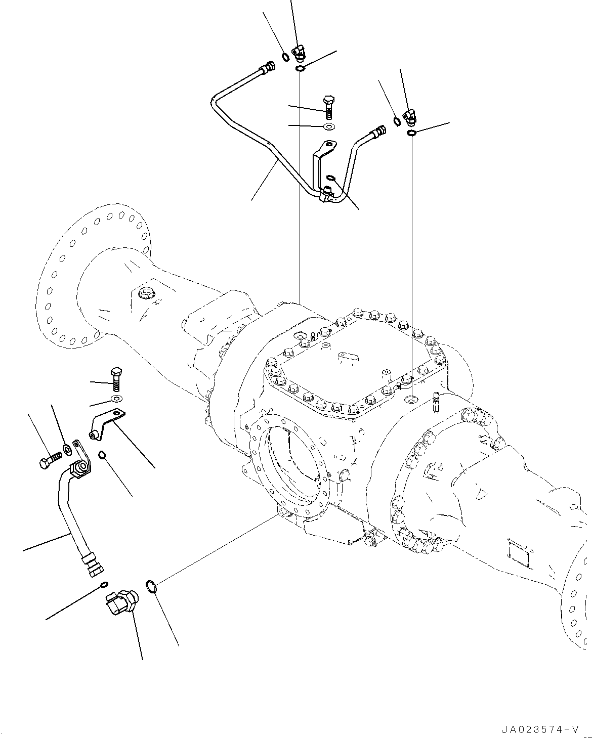 Wheel Loaders Komatsu / WA470-6 S/N 90216-UP(0000530c) / Rear Axle, Piping (#90216-)(F015011 : F4500-006009)
