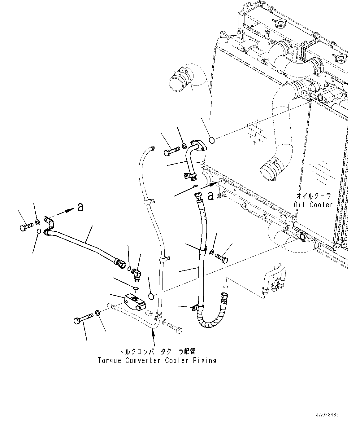 Wheel Loaders Komatsu / WA480-6 S/N 90216-UP(0000532c) / Radiator, Oil Cooler Piping (#90216-)(C001012 : C0110-002011)