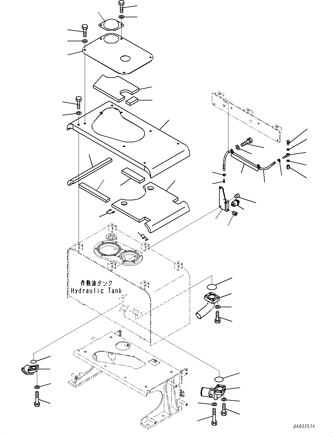 Wheel Loaders Komatsu / WA480-6 S/N 90216-UP(0000532c) / Hydraulic Tank, Cover and Dust Indicator (#91259-)(H002006 : H0110-003004A)