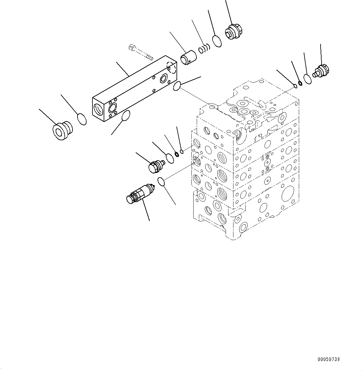 Wheel Loaders Komatsu / WA480-6 S/N 90216-UP(0000532c) / Hydraulic Oil Control Valve, 3-Valve (3/8) (#90216-)(H008005 : H0120-012003)