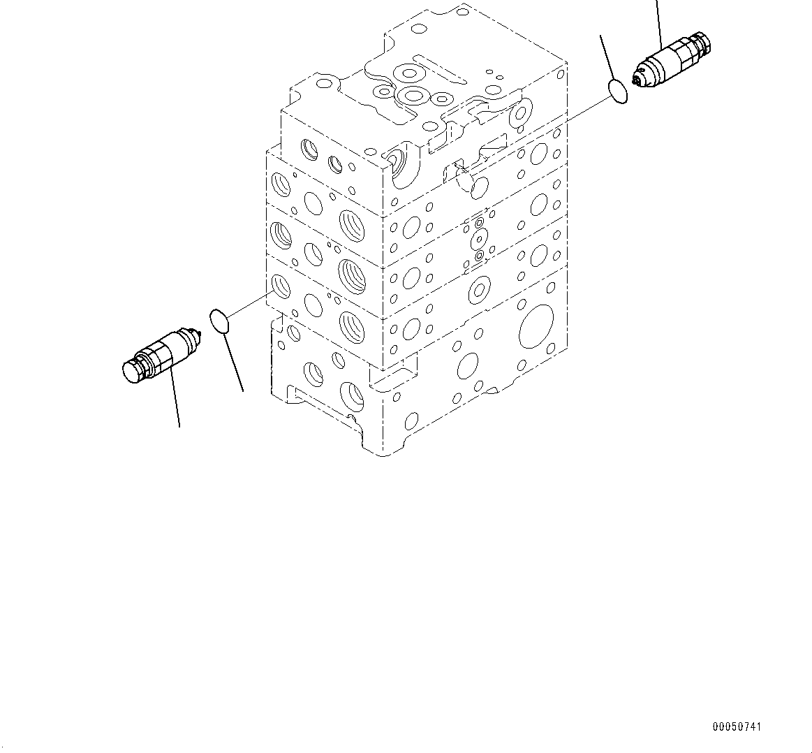 Wheel Loaders Komatsu / WA480-6 S/N 90216-UP(0000532c) / Hydraulic Oil Control Valve, 3-Valve (5/8) (#90216-)(H008007 : H0120-012005)