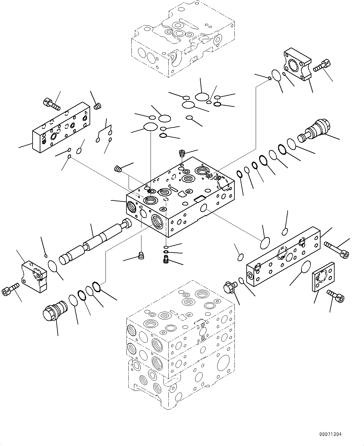 Wheel Loaders Komatsu / WA480-6 S/N 90216-UP(0000532c) / Hydraulic Oil Control Valve, 3-Valve (7/8) (#90216-)(H008009 : H0120-012007)