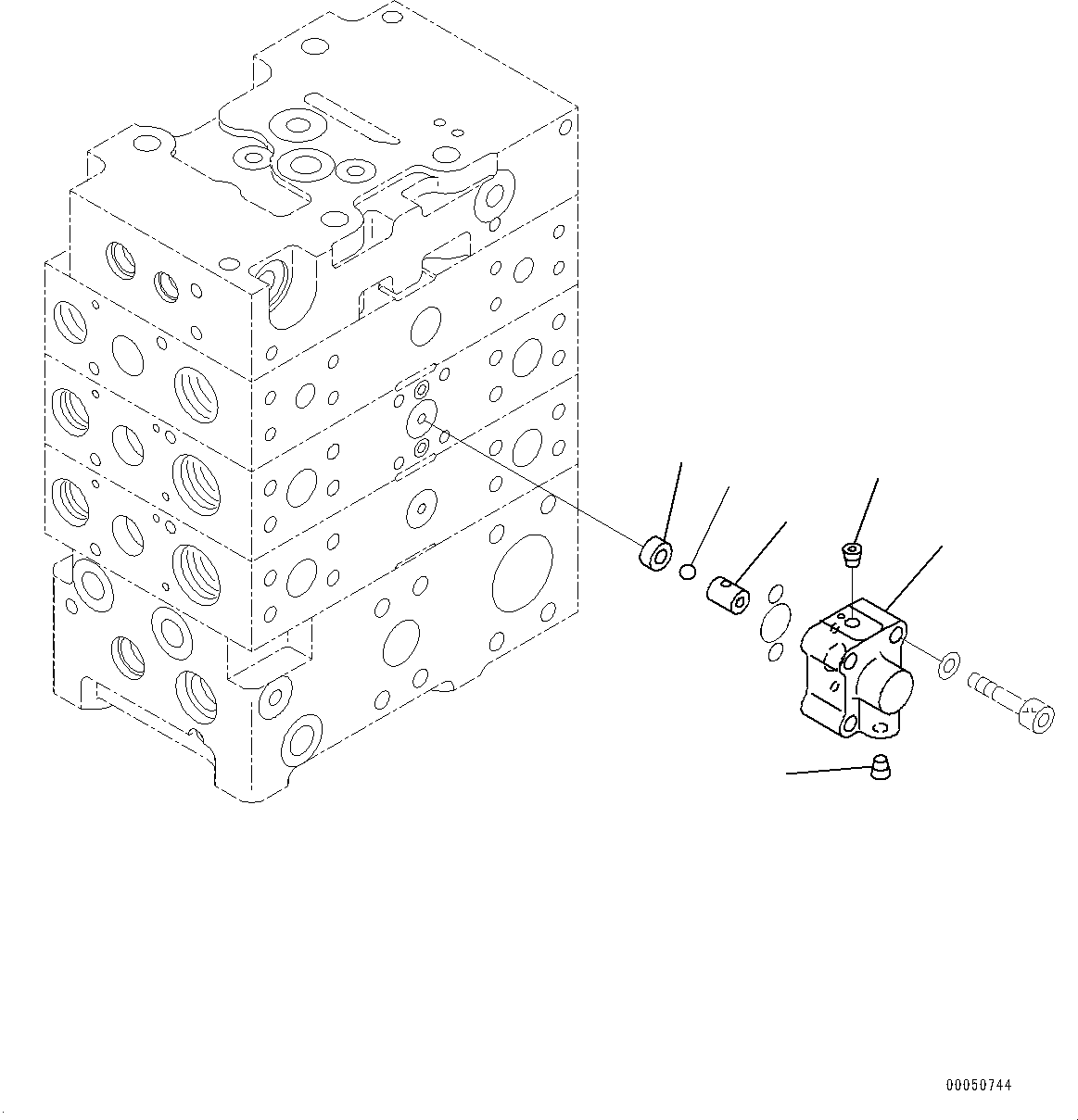 Wheel Loaders Komatsu / WA480-6 S/N 90216-UP(0000532c) / Hydraulic Oil Control Valve, 3-Valve (8/8) (#90216-)(H008010 : H0120-012008)