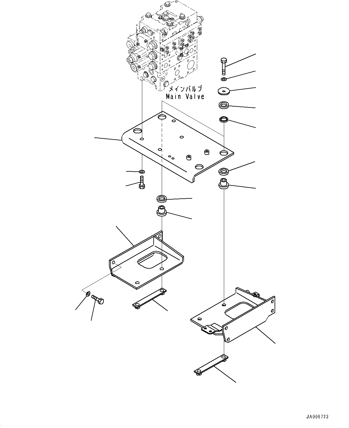 Wheel Loaders Komatsu / WA480-6 S/N 90216-UP(0000532c) / Hydraulic Oil Control Valve, Bracket (#90216-)(H008011 : H0120-012009)