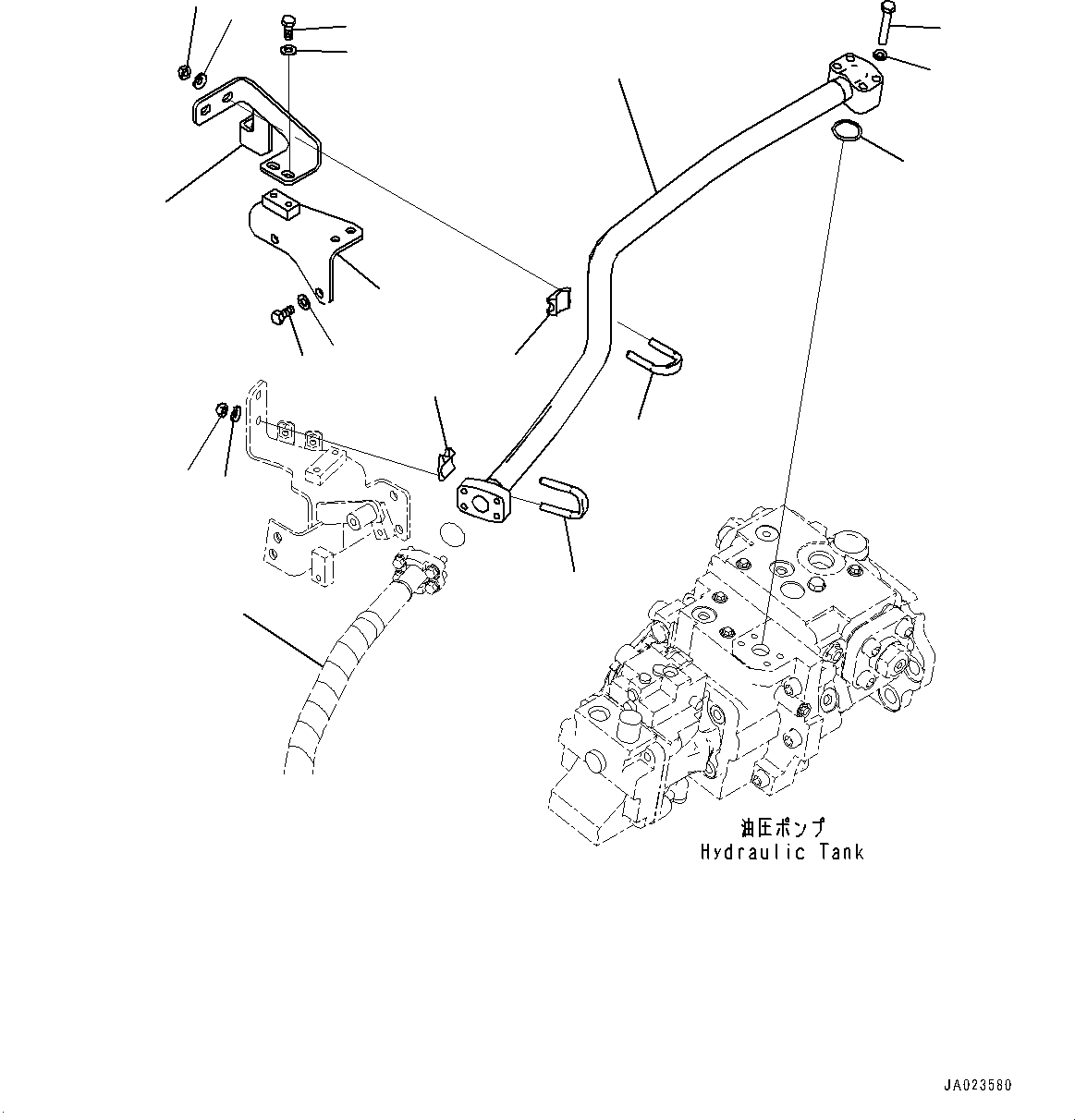 Wheel Loaders Komatsu / WA480-6 S/N 90216-UP(0000532c) / Hydraulic Pump, Hydraulic Oil Piping (#90216-)(H011027 : H0210-005024)