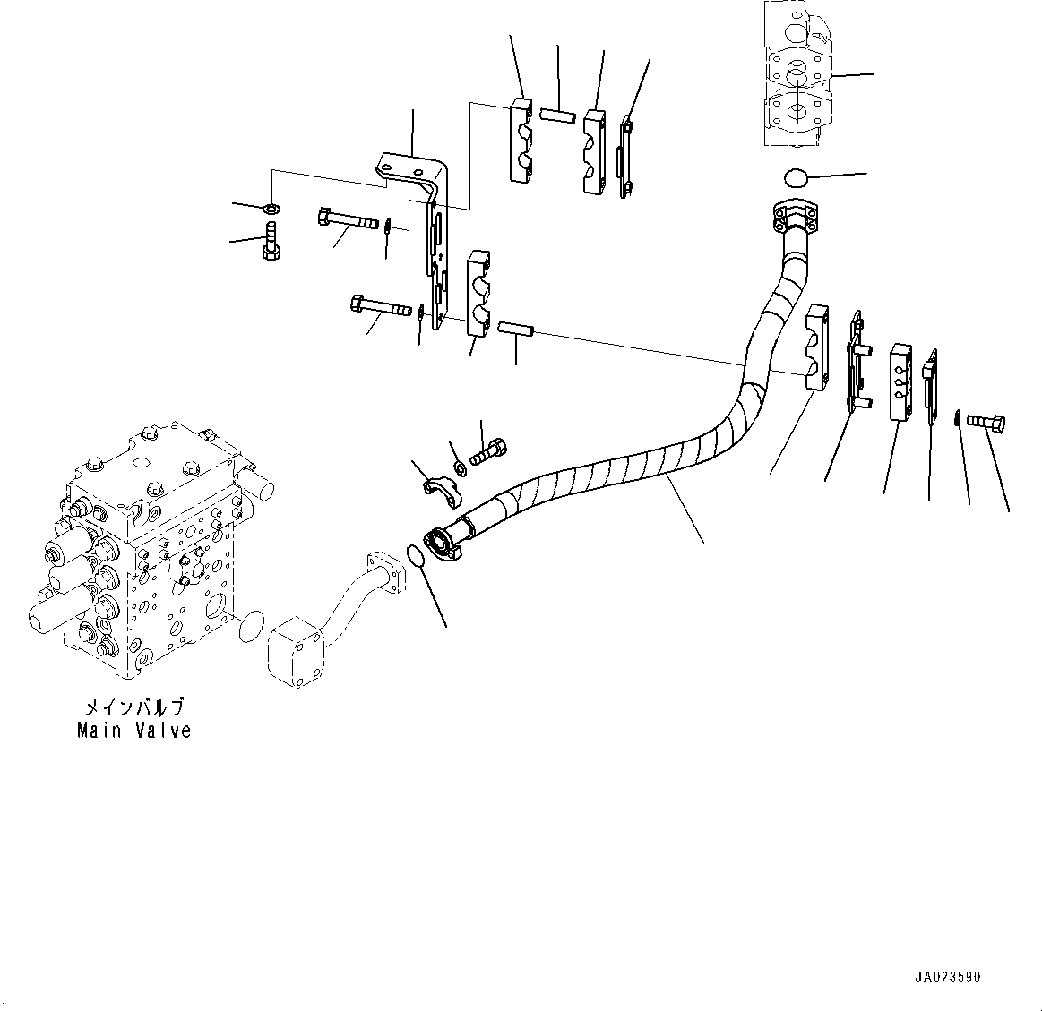 Wheel Loaders Komatsu / WA480-6 S/N 90216-UP(0000532c) / Hydraulic Piping, Control Valve to Hydraulic Tank (#90216-)(H018002 : H4200-015002)