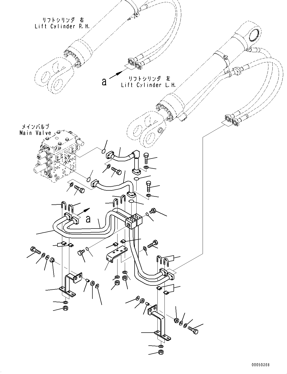 Wheel Loaders Komatsu / WA480-6 S/N 90216-UP(0000532c) / Hydraulic Piping, Lift Cylinder Piping (#90216-)(H014006 : H4200-010006)