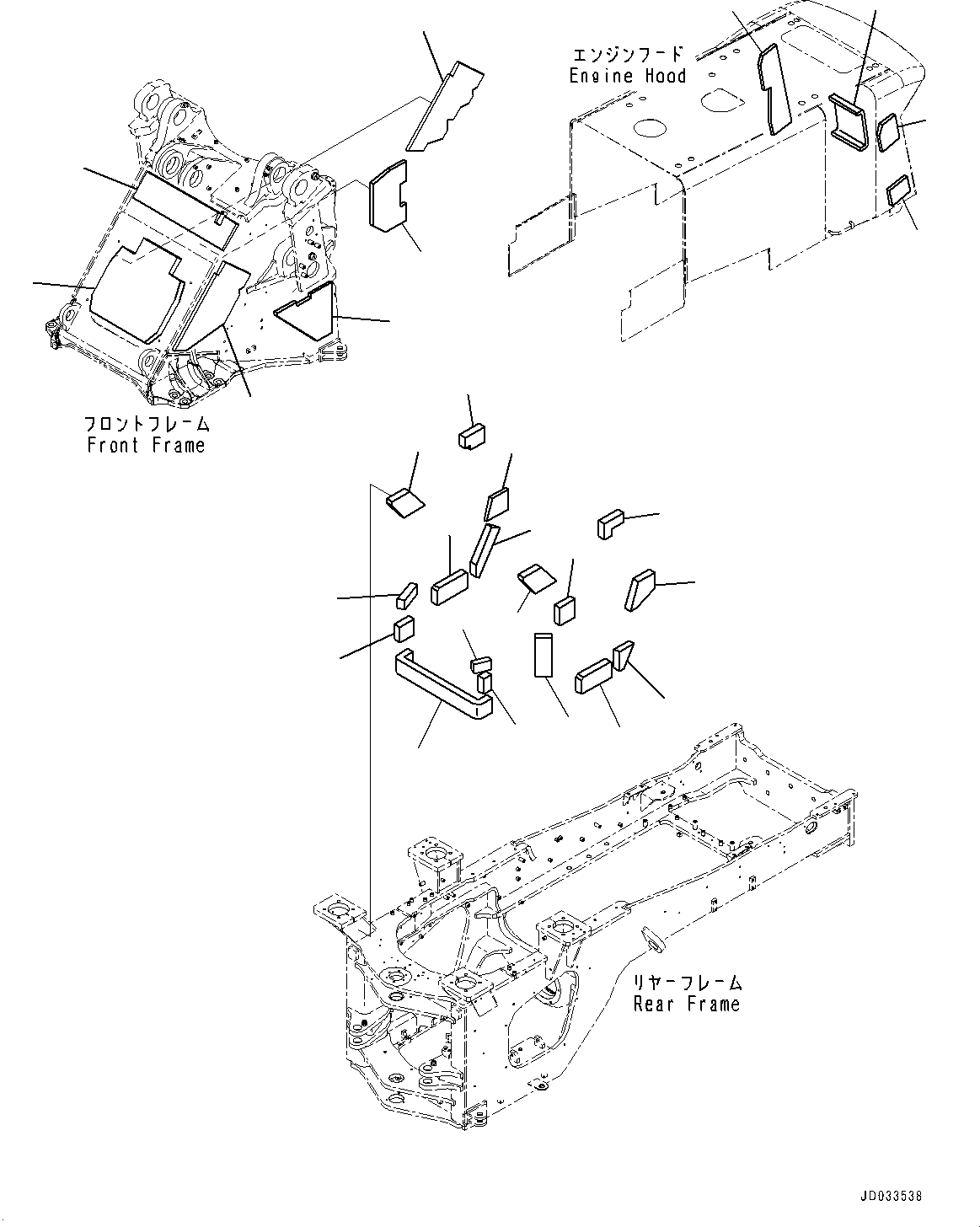 Wheel Loaders Komatsu / WA480-6 S/N 90216-UP(0000532c) / Articulate Lock Bar and Frame Cover, Sheet (#90216-)(J017007 : J4190-014006)
