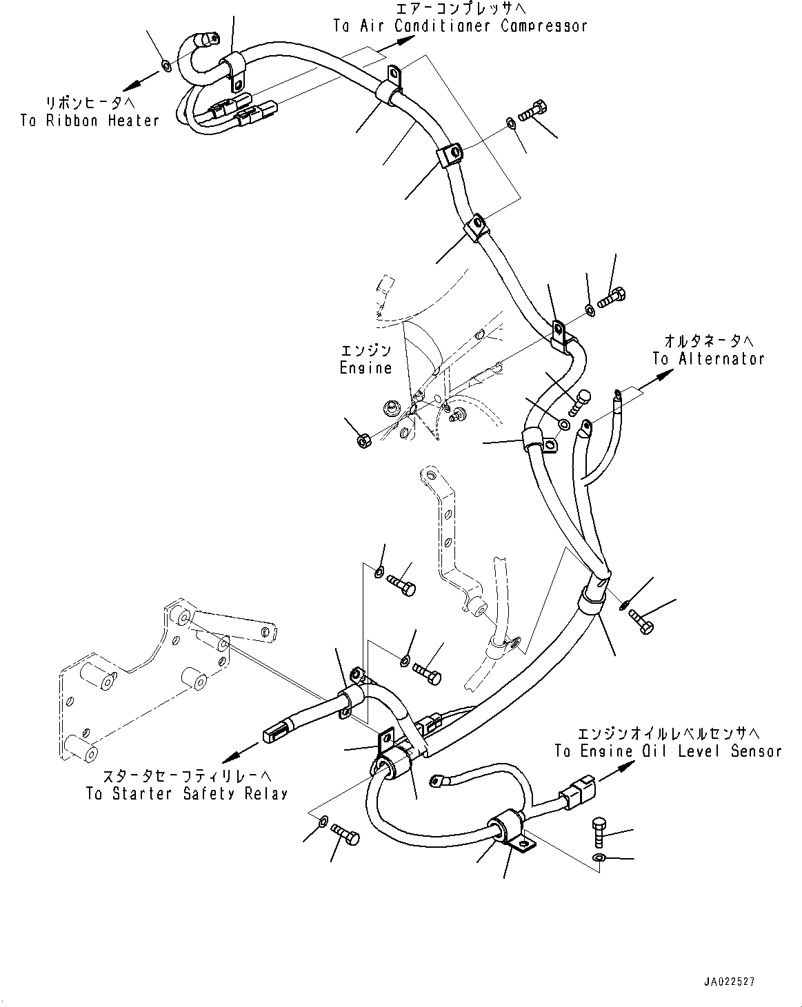 Wheel Loaders Komatsu / WA480-6 S/N 90216-UP (For EU)(0000533c) / Engine Wiring Harness, Wiring Harness (1/2) (#90216-)(B002001 : B0110-005001)