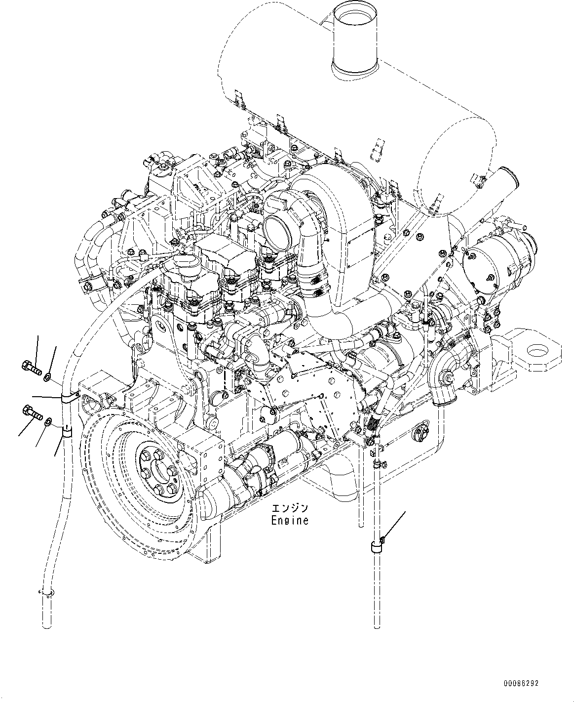 Wheel Loaders Komatsu / WA480-6 S/N 90216-UP (For EU)(0000533c) / Engine Wiring Harness, Mounting (#90216-)(B003005 : B0110-004005)