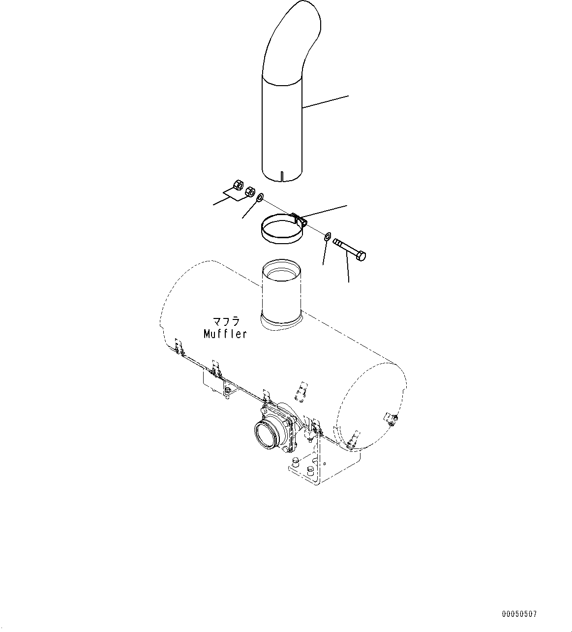 Wheel Loaders Komatsu / WA480-6 S/N 90216-UP (For EU)(0000533c) / Exhaust Pipe (#90216-)(B005001 : B0300-001001)