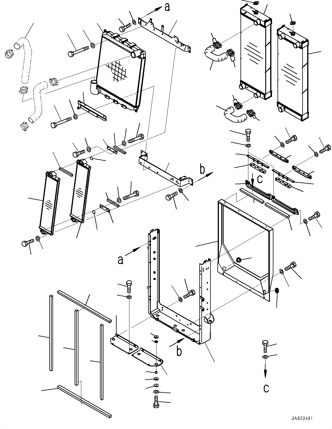 Wheel Loaders Komatsu / WA480-6 S/N 90216-UP (For EU)(0000533c) / Radiator, Radiator Core, Aftercooler and Oil Cooler (#90461-)(C001002 : C0110-003001A)