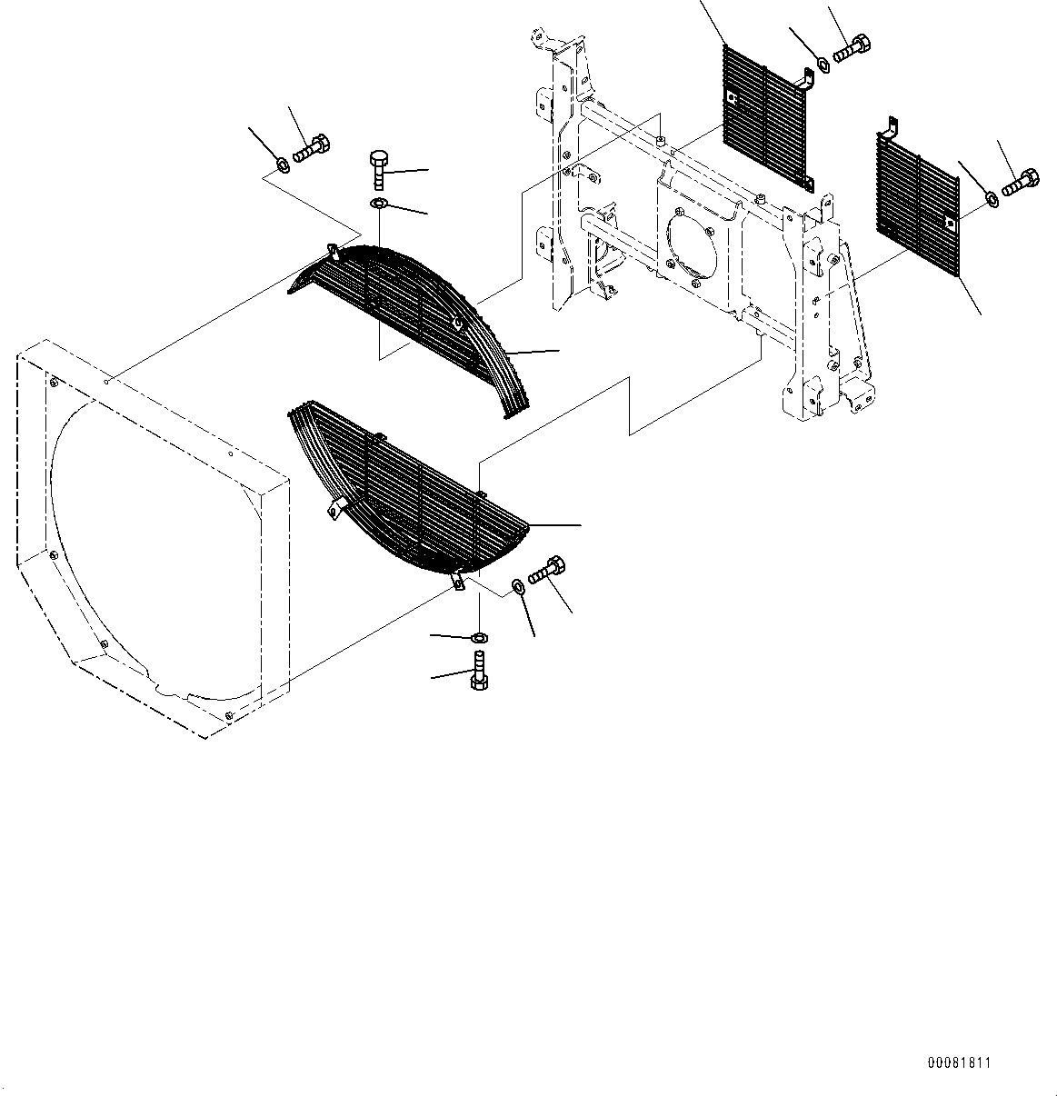Wheel Loaders Komatsu / WA480-6 S/N 90216-UP (For EU)(0000533c) / Radiator, Fan Guard (#90216-)(C001007 : C0110-003006)