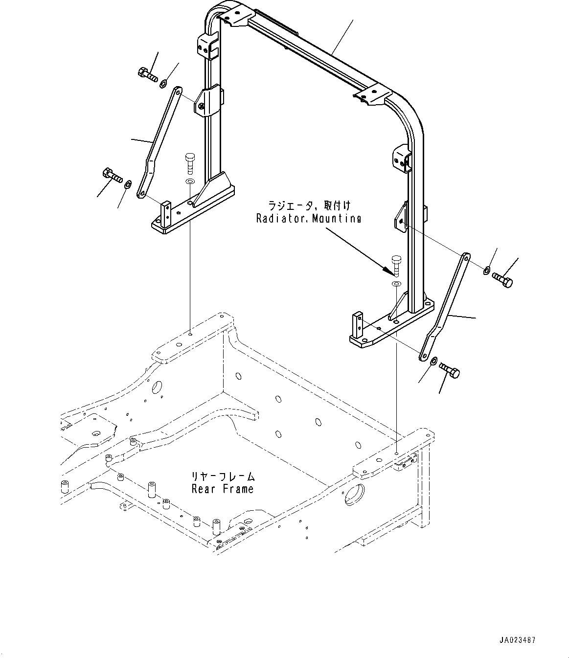 Wheel Loaders Komatsu / WA480-6 S/N 90216-UP (For EU)(0000533c) / Radiator, Rear Support (#90216-)(C001013 : C0110-003012)