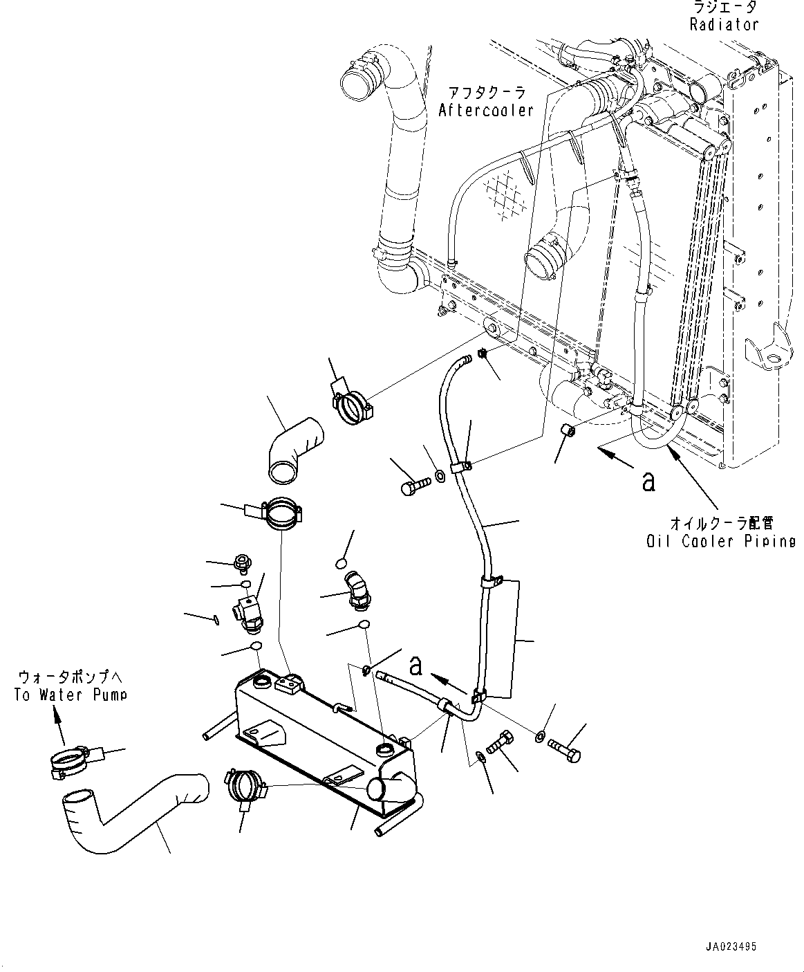 Wheel Loaders Komatsu / WA480-6 S/N 90216-UP (For EU)(0000533c) / Radiator, Torque Converter Cooler Piping (#90216-)(C001018 : C0110-003017)