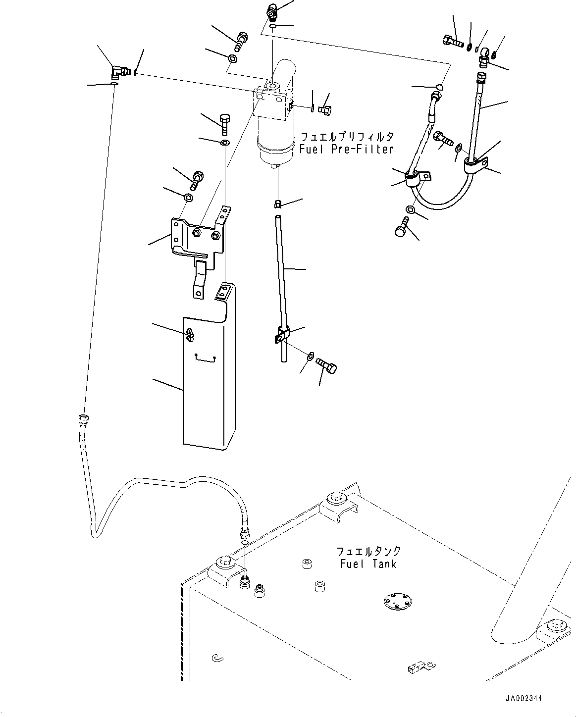 Wheel Loaders Komatsu / WA150-6 S/N 80001-UP(0000543c) / Fuel Tank, Prefilter Bracket (#80001-)(D001004 : D0100-001004)