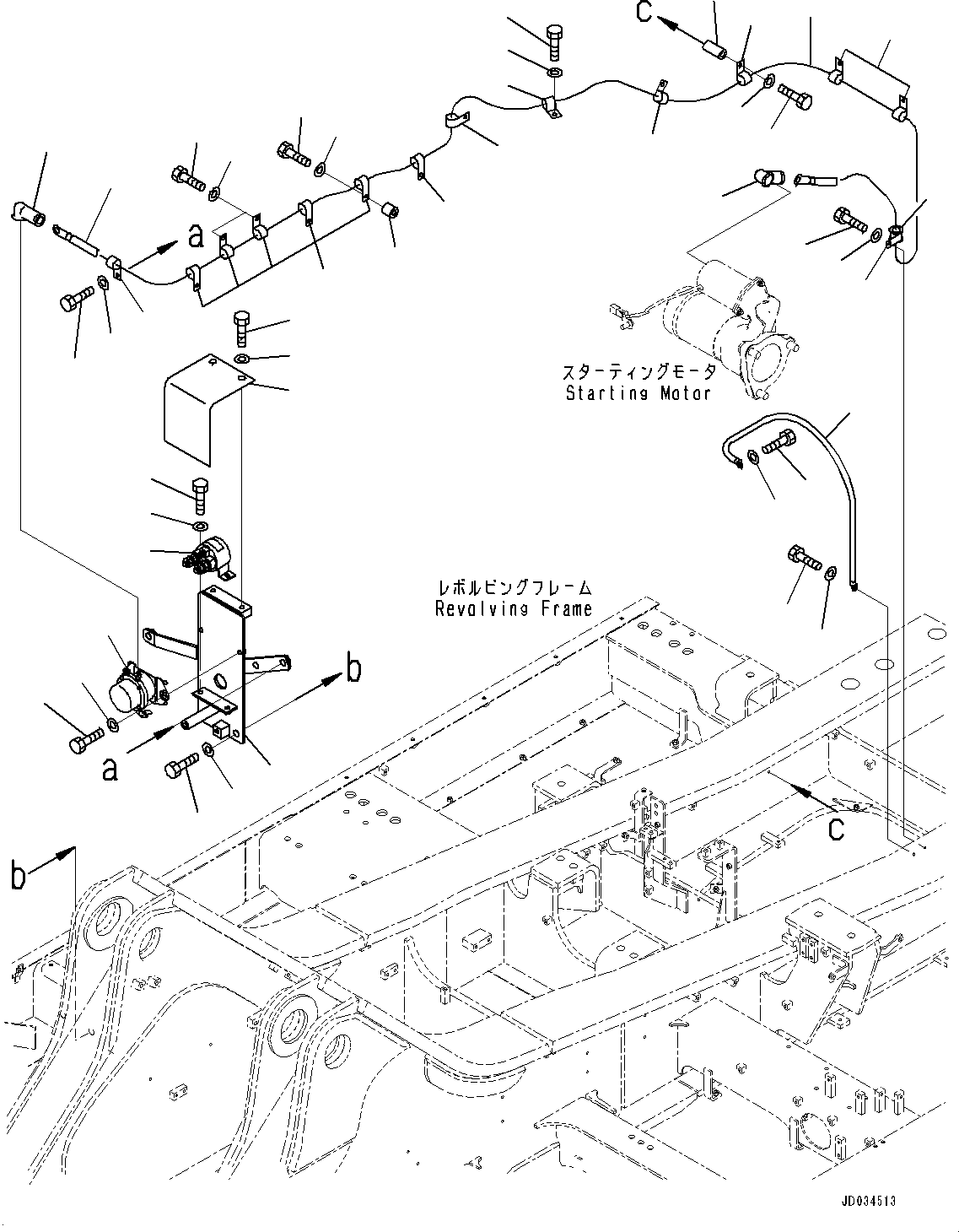 Komatsu parts book diagram for PC800-8E0 S/N K55001-UP: WIRING, WITH CYLINDER LOCK VALVE, STARTING HARNESS