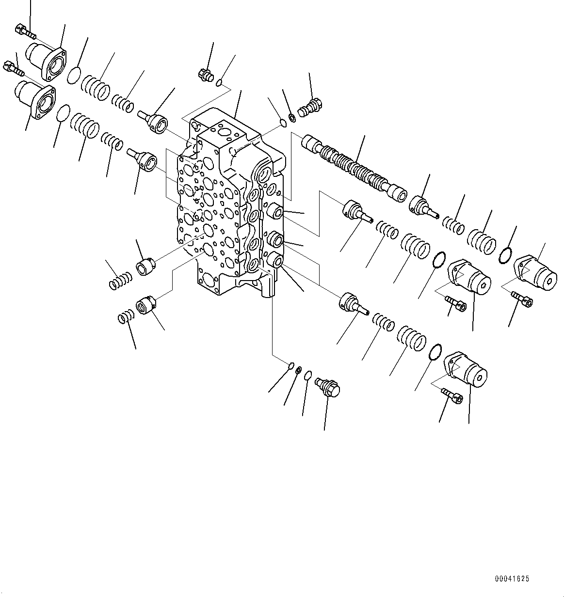Komatsu parts book diagram for PC800-8E0 S/N K55001-UP: MAIN CONTROL VALVE, BOOM AND ARM, INNER PARTS, 4-SPOOL CONTROL VALVE (2/7)