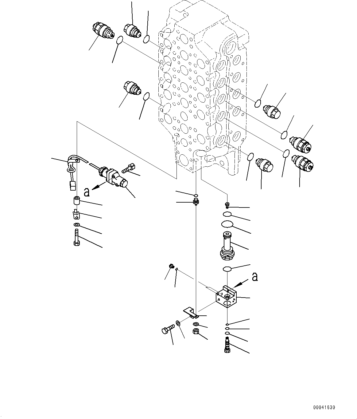Komatsu parts book diagram for PC800-8E0 S/N K55001-UP: MAIN CONTROL VALVE, 1 ATTACHMENT, BOOM AND ARM, INNER PARTS, 5-SPOOL CONTROL VALVE (5/5)