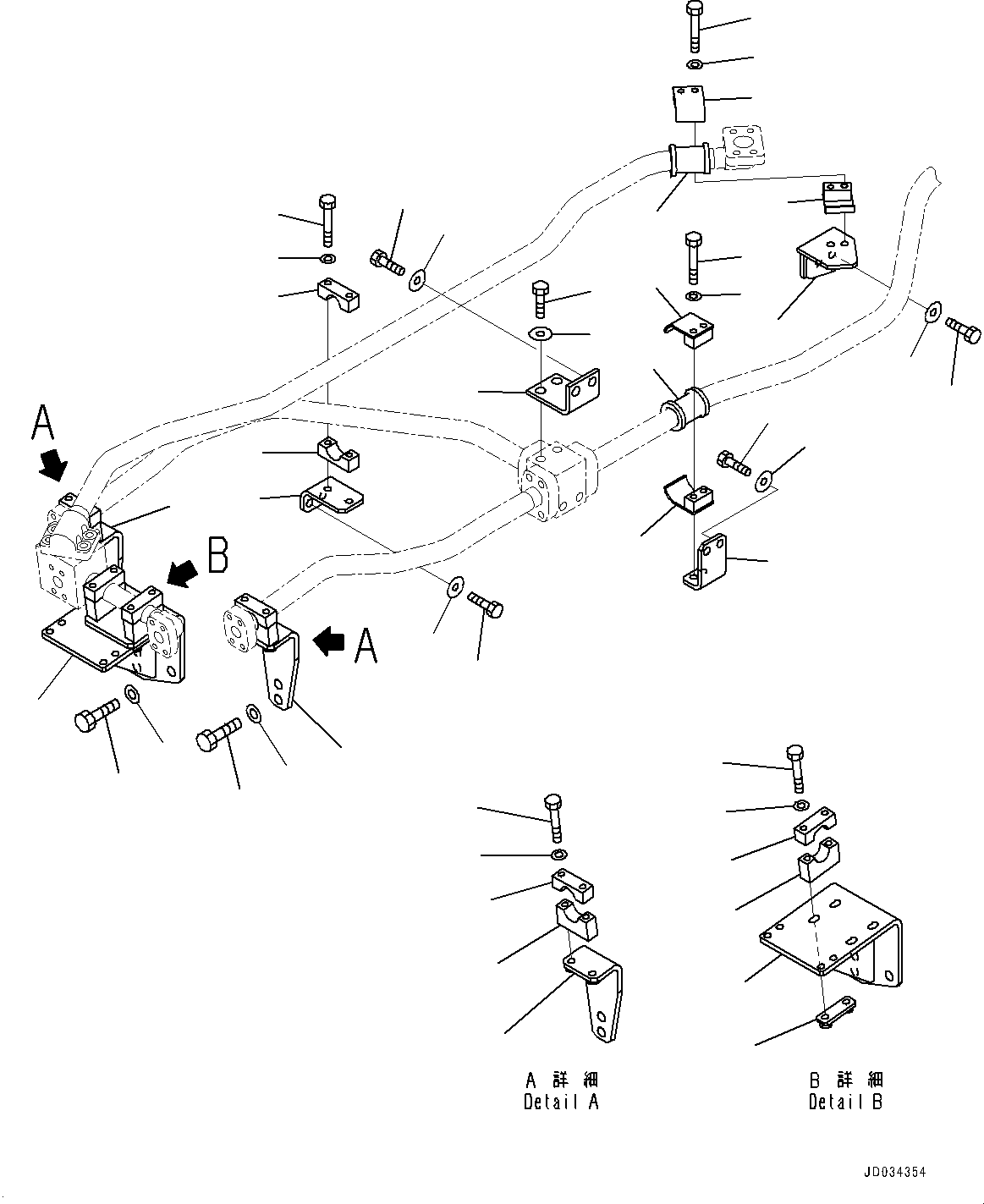 Komatsu parts book diagram for PC800-8E0 S/N K55001-UP: BOOM PIPING, CYLINDER LOCK VALVE, BOOM AND ARM, BRACKET SIDE