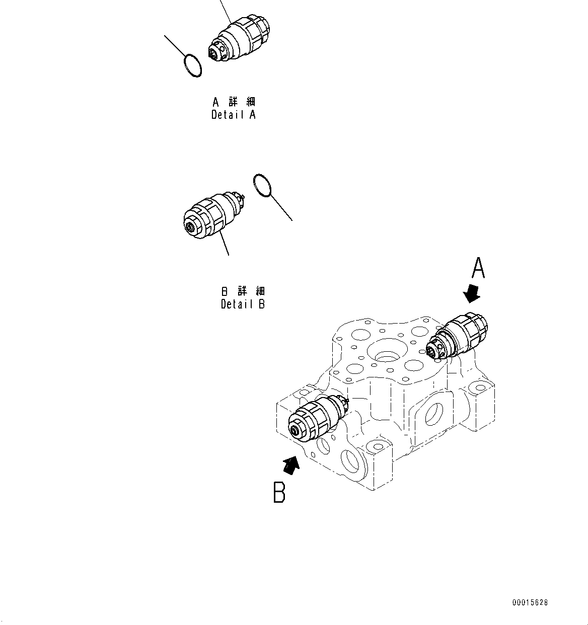 Komatsu parts book diagram for PC800-8E0 S/N K55001-UP: SERVICE VALVE PIPING, 1 ATTACHMENT, INNER PARTS, SERVICE VALVE (2/3)