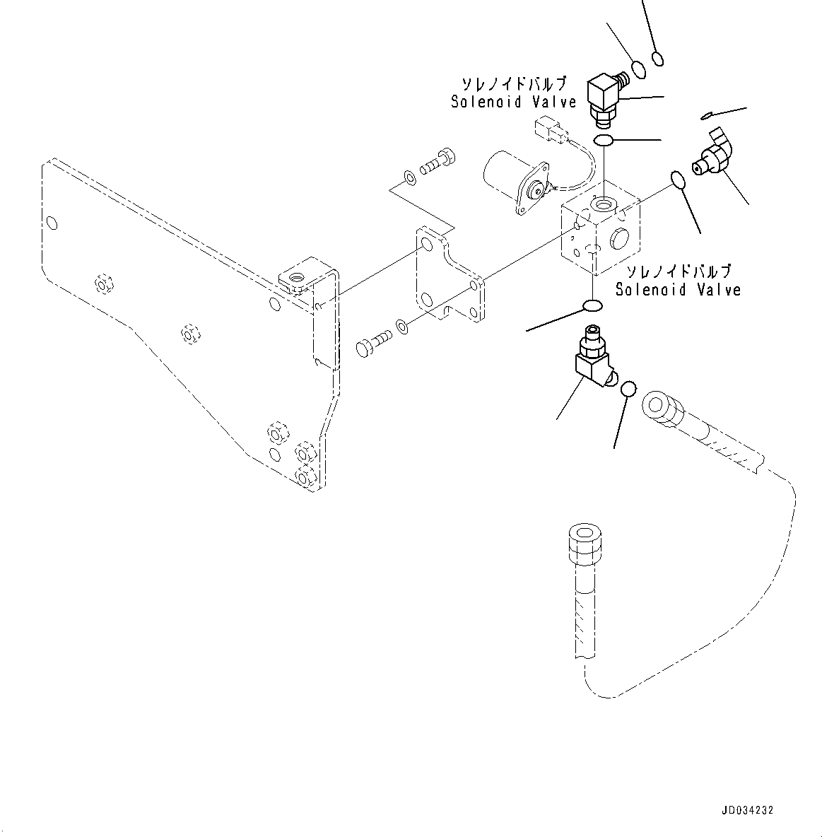 Komatsu parts book diagram for PC800-8E0 S/N K55001-UP: SOLENOID VALVE PIPING, SWING PRIORITY VALVE AND HOSE (1/2)