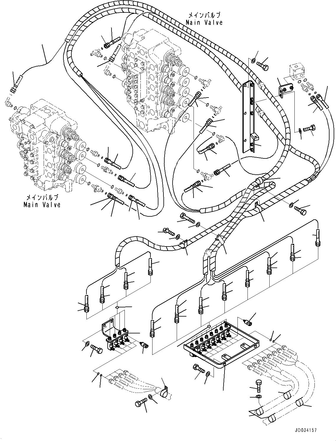 Komatsu parts book diagram for PC800-8E0 S/N K55001-UP: PROPORTIONAL PRESSURE CONTROL (PPC) PIPING JOINT, BOOM AND ARM, JOINT